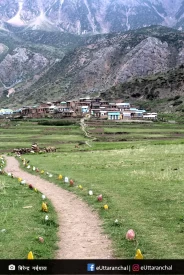 Kuti village on the way of Aadi Kailash trek.