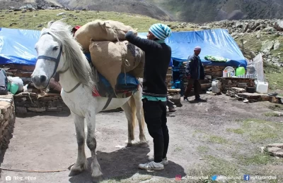 Porter getting ready for the Aadi Kailash trek