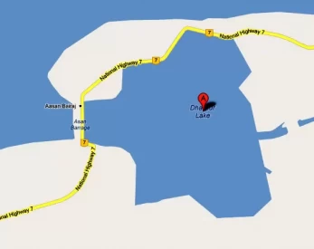 Location Map of Asan Barrage