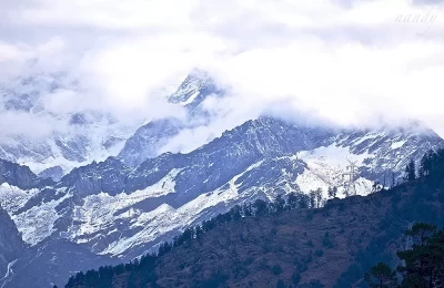 A beautiful view of Himalayas from Auli.