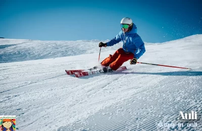 Skiing in Auli Slopes
