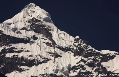 Snow capped peak of Mount Neelkant as seen from Badrinath