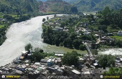 Confluence of Saryu and Gomti river. - Bageshwar, Uttarakhand.