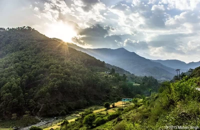 Beautiful sunset view from Barkot to Uttarkashi road. 