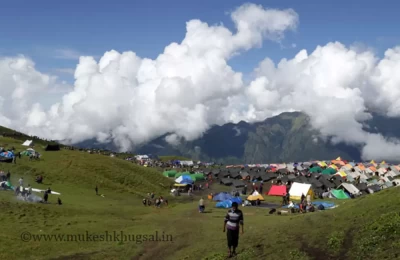 Tents for pilgrims in Bedni Bugyal during Nanda Devi Raj Jat 2014.