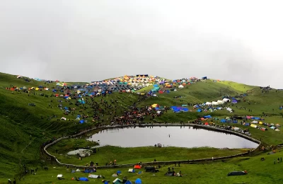 Bedni Kund in Bedni Bugyal, during Nanda Devi Raj Jaat.