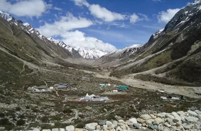 Bhagirathi peaks as seen from Bhojbasa Gaumukh.