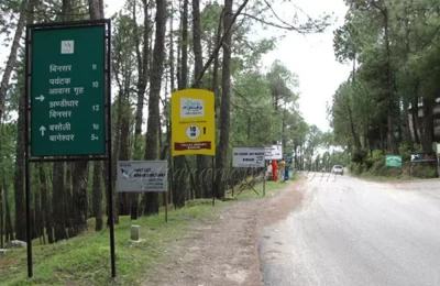 Signboards help you to find Binsar - at Binsar-Bageshwar road