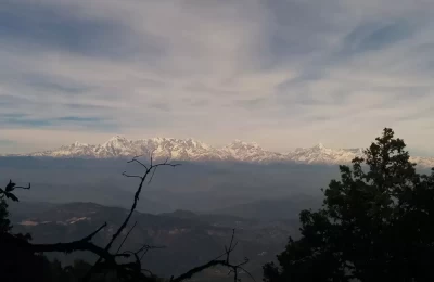 view of himalyas from zero point, Binsar