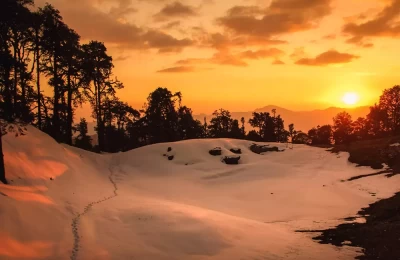 Campsite in Bekaltal with majestic Sunset