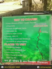 A board providing the info of places to visit near Charek with map