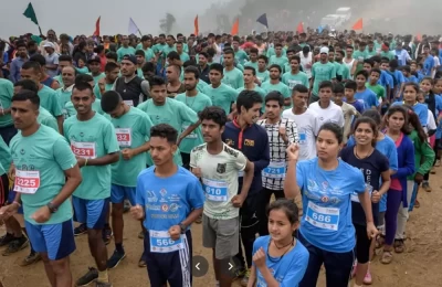 Participants getting ready for Half Marathon in Chirbatia