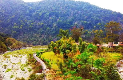 Ram ganga river flowing through Jim Corbett National Park.