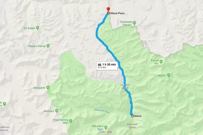 Mana to Mana Pass Road Route