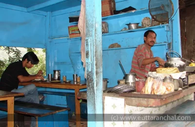 A local eatery shop in Devprayag (mostly served Chole Parantha with tea)