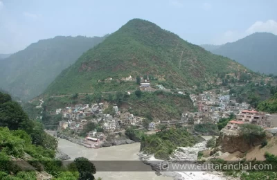 Picture of Devprayag during monsoons