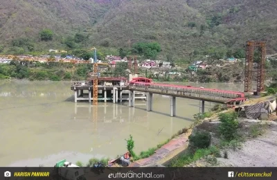View of New Constructed Dhari Devi Temple, The Old temple is sank down due to Dam Construction in Chauras (Srinagar), Uttarakhand.