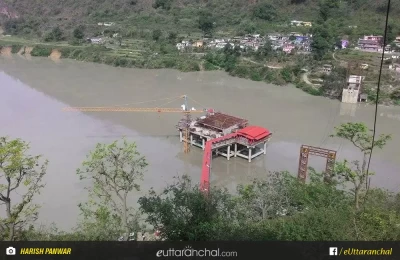 Aerial view of Dhari Devi Temple