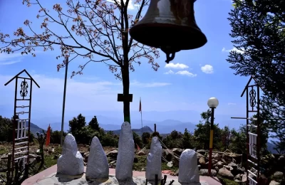 five statues of Pandavas in Paandukholi, near Dwarahat, Almora