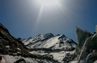 Morning sunshine at Gaumukh.