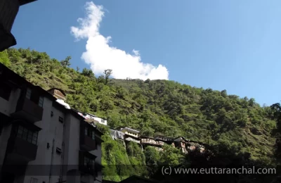 Gaurikund as seen from River Bank