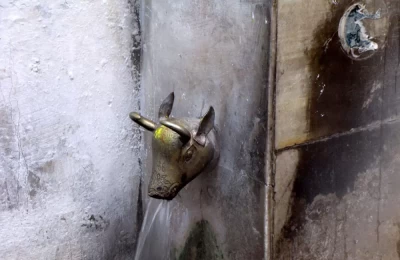 Hot water flowing in Gaurikund