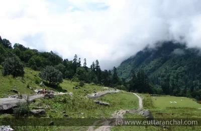 Helipad in Ghangaria, just before the main town