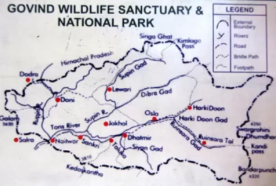 Map of Govind Wildlife Sanctuary