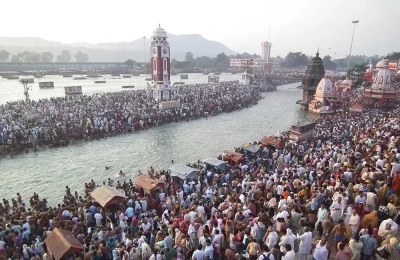 View of Har ki Pauri Haridwar on the occasion of Mahalaya (Purno Sran).