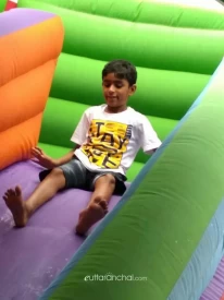 A child enjoying at kids castle in IKYA island, Mussoorie.