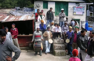 Music and dance during holi in Jageshwar