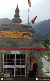 A small stone temple near Kalpeshwar Mahadev.