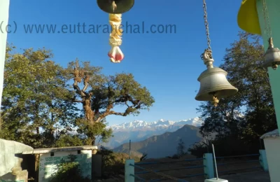View of Snow Capped Himalayan Peaks from village