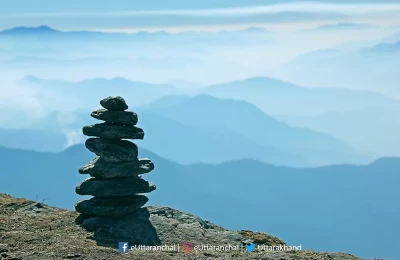 Collect more pebbles to make a new mountains. At Kedarkantha  summit