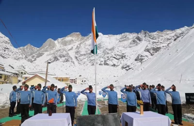 NIM Team celebrating Republic Day in Kedarnath