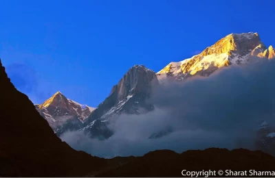The Kedar peak during the sunset.