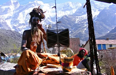 A Sadhu enjoying chillum at Kedarnath. He was already in some kind of trance mode. Dressed entirely like Shiva and showering his blessings on all devotees, 