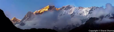 Kedar massif as seen from Shri Kedarnath temple.