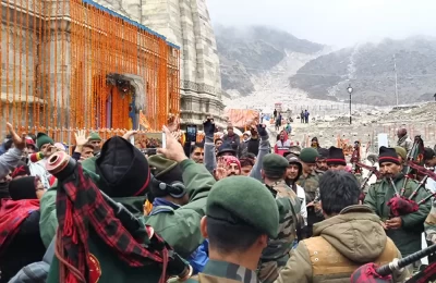 Gate opening ceremony at Kedarnath Dham