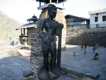 Black Statude inside temple