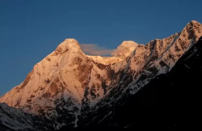 Shining Nanda Devi Peaks as seen from Nandadevi East Base Camp, Munsyari.