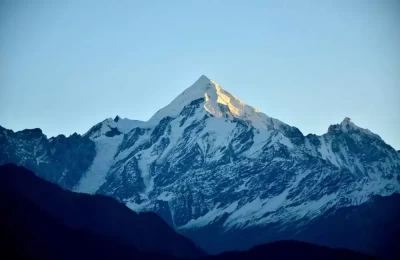 An amazing view Panchchuli peak at dawn 