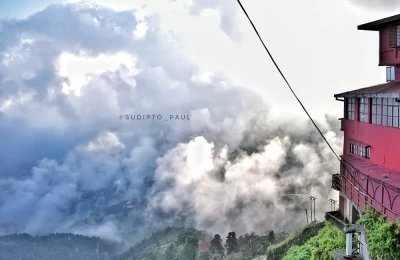 View from hotel balcony at Mussoorie.