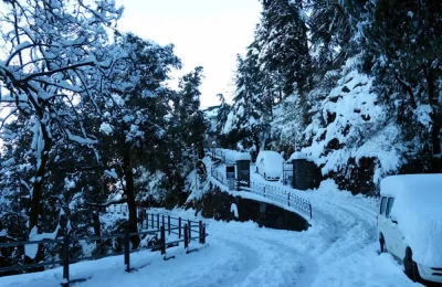 Roads of Mussoorie after snowfall
