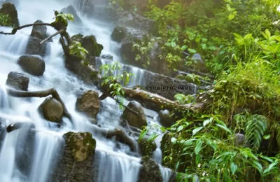 water stream at a local tourist garden in Mussoorie.