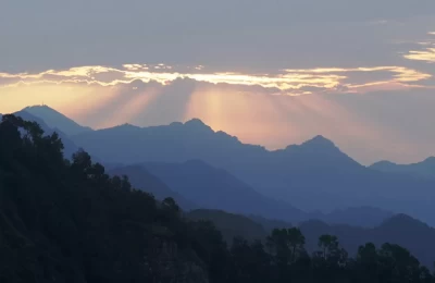 Morning sunshine, View from Hanifl Centre, Tehri Road, Mussoorie