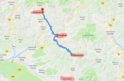 Location of Nagthat (on Chakrata-Mussoorie Road)
