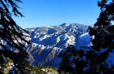 Nag Tibba Summit during winters after snowfall