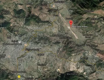 Pithoragarh city and Naini Saini Airport Air Strip