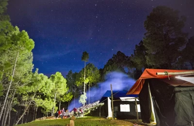 Glittering stars during night in Nainidanda